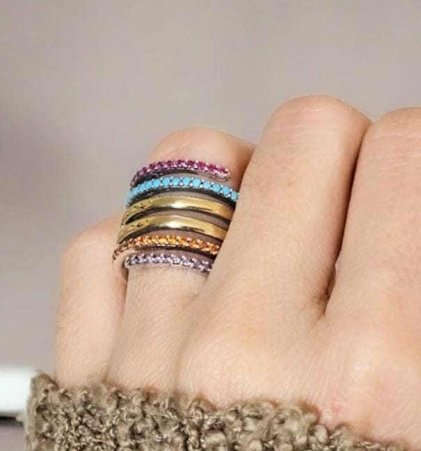 Anillo Caracol Multicolor 